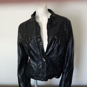 Zara moto zip jacket Vegan leather